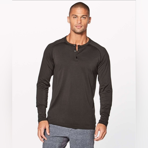 Lululemon Metal Vent Tech Long Sleeve Henley Black Size XL - Picture 1 of 7